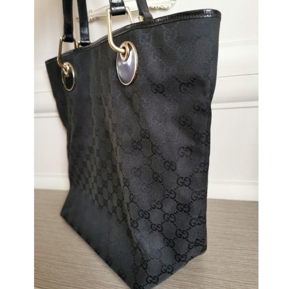 Auc Gucci Eclipse GG Canvas/patent leather Medium Tote - Picture 9 of 16